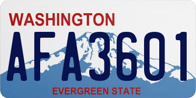 WA license plate AFA3601