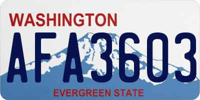 WA license plate AFA3603
