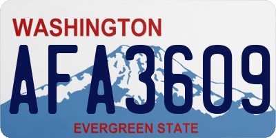 WA license plate AFA3609