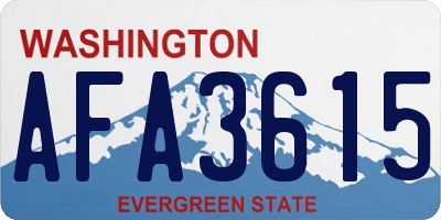 WA license plate AFA3615