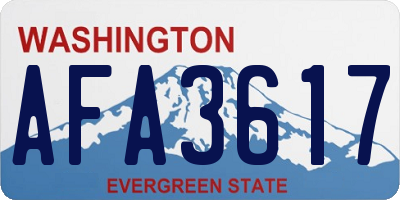 WA license plate AFA3617
