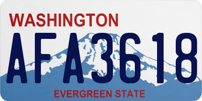 WA license plate AFA3618