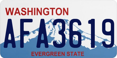 WA license plate AFA3619