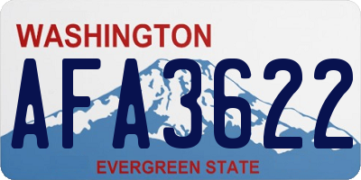 WA license plate AFA3622