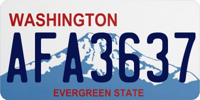WA license plate AFA3637