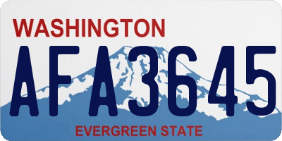 WA license plate AFA3645