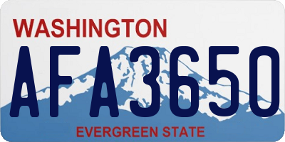 WA license plate AFA3650