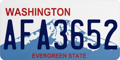 WA license plate AFA3652