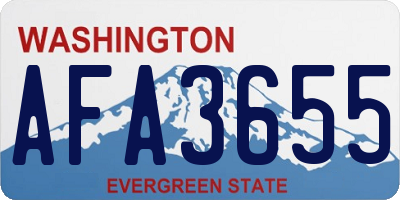 WA license plate AFA3655