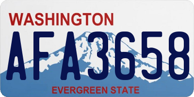 WA license plate AFA3658