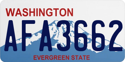 WA license plate AFA3662