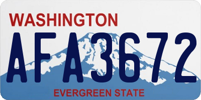 WA license plate AFA3672