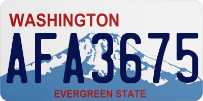 WA license plate AFA3675