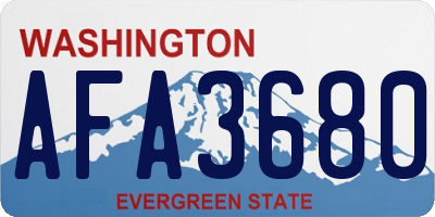 WA license plate AFA3680