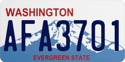WA license plate AFA3701