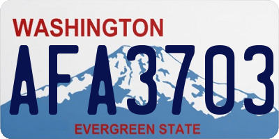 WA license plate AFA3703