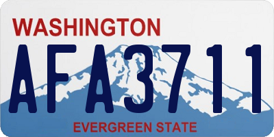 WA license plate AFA3711