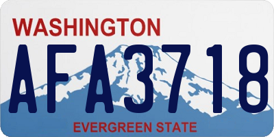 WA license plate AFA3718