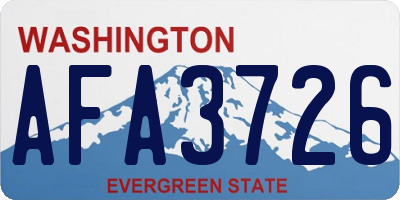 WA license plate AFA3726