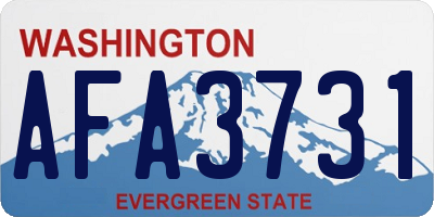 WA license plate AFA3731