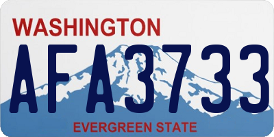 WA license plate AFA3733