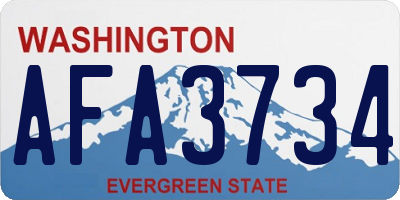 WA license plate AFA3734