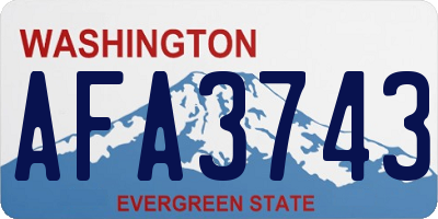WA license plate AFA3743