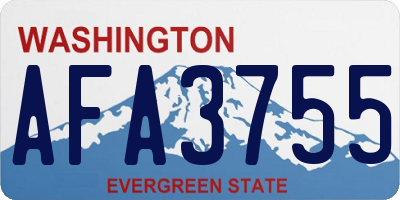 WA license plate AFA3755