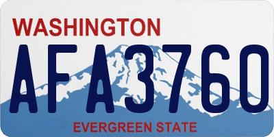 WA license plate AFA3760