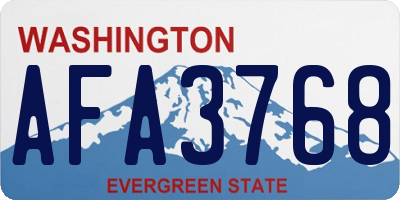 WA license plate AFA3768