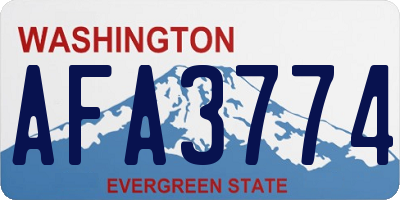 WA license plate AFA3774