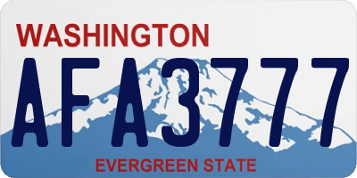 WA license plate AFA3777