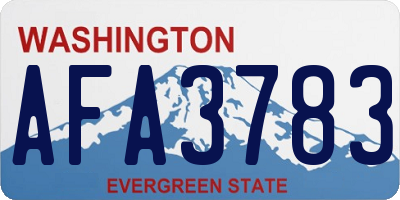 WA license plate AFA3783