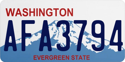 WA license plate AFA3794