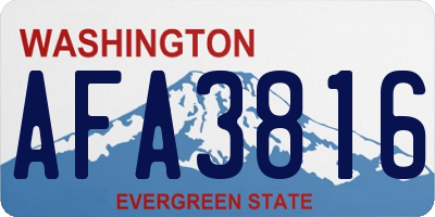 WA license plate AFA3816