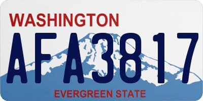 WA license plate AFA3817