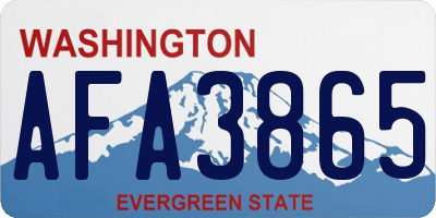 WA license plate AFA3865