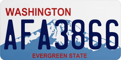 WA license plate AFA3866