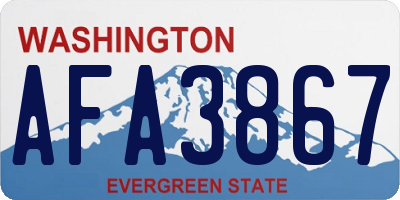 WA license plate AFA3867