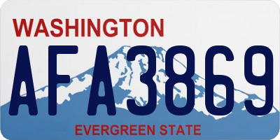WA license plate AFA3869