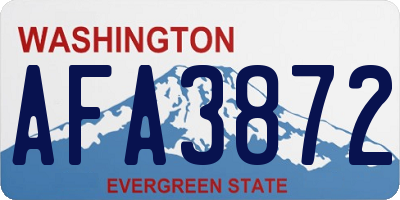 WA license plate AFA3872