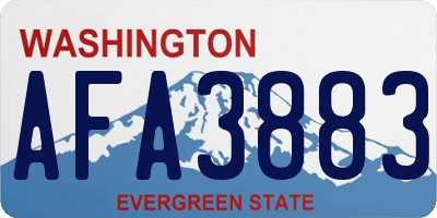 WA license plate AFA3883