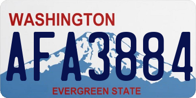 WA license plate AFA3884