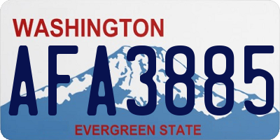 WA license plate AFA3885
