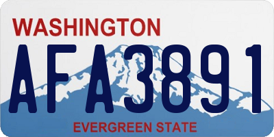 WA license plate AFA3891