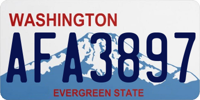 WA license plate AFA3897