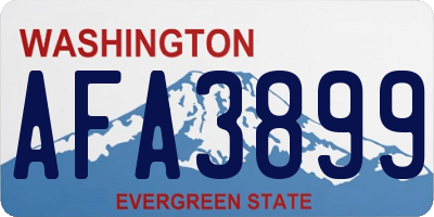 WA license plate AFA3899