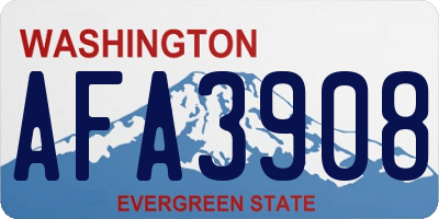WA license plate AFA3908