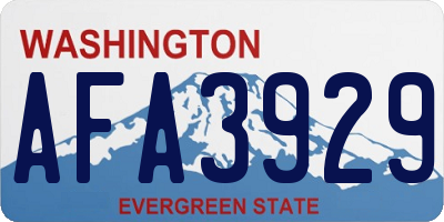 WA license plate AFA3929