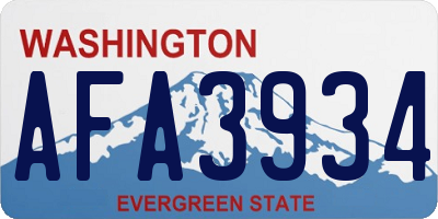 WA license plate AFA3934